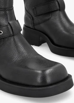 Online MIISTA Renate Black Leather Biker Boots