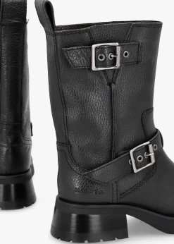 Online MIISTA Renate Black Leather Biker Boots