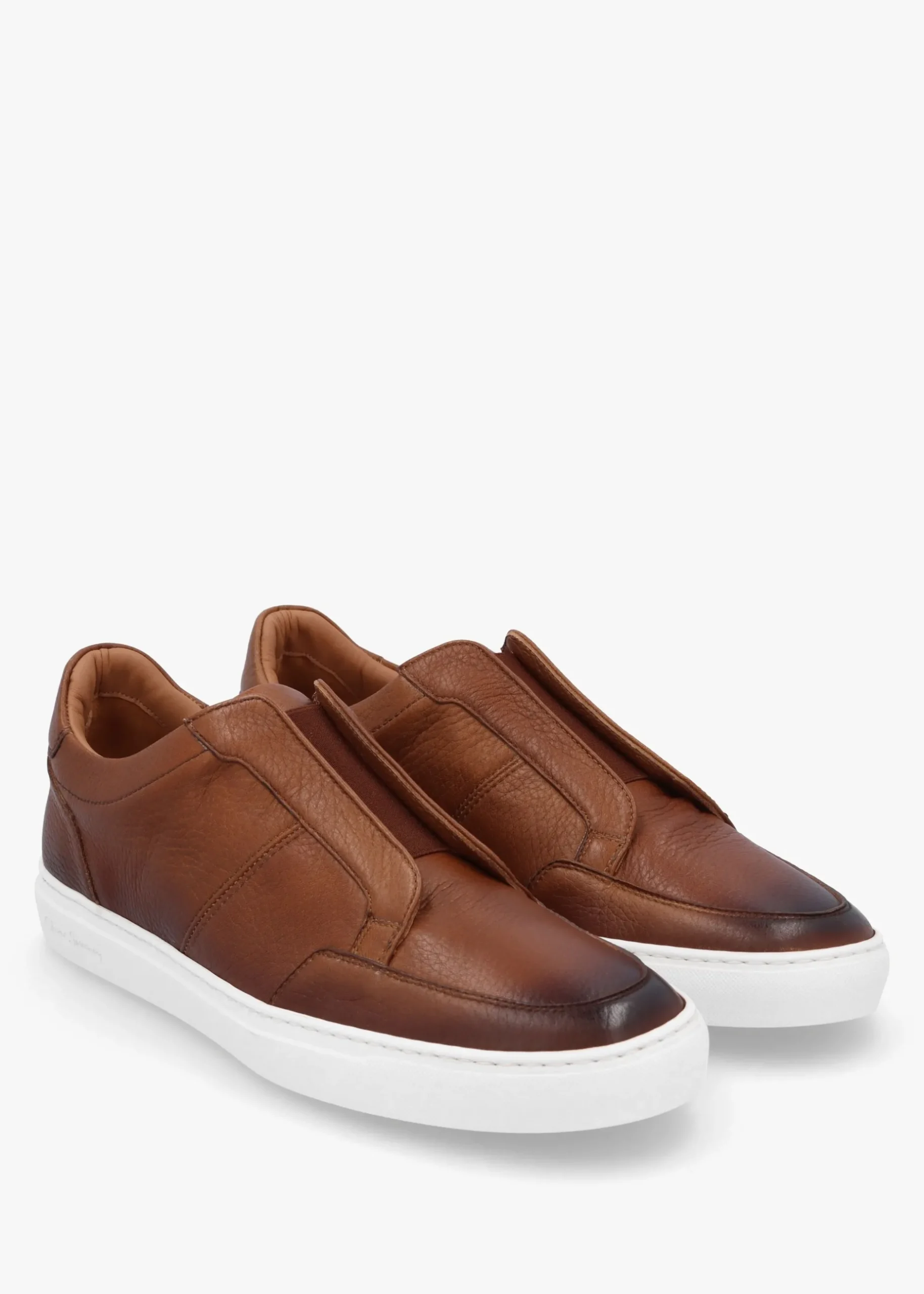 Hot OLIVER SWEENEY Rende Dark Tan Antiqued Leather Cupsole Trainers