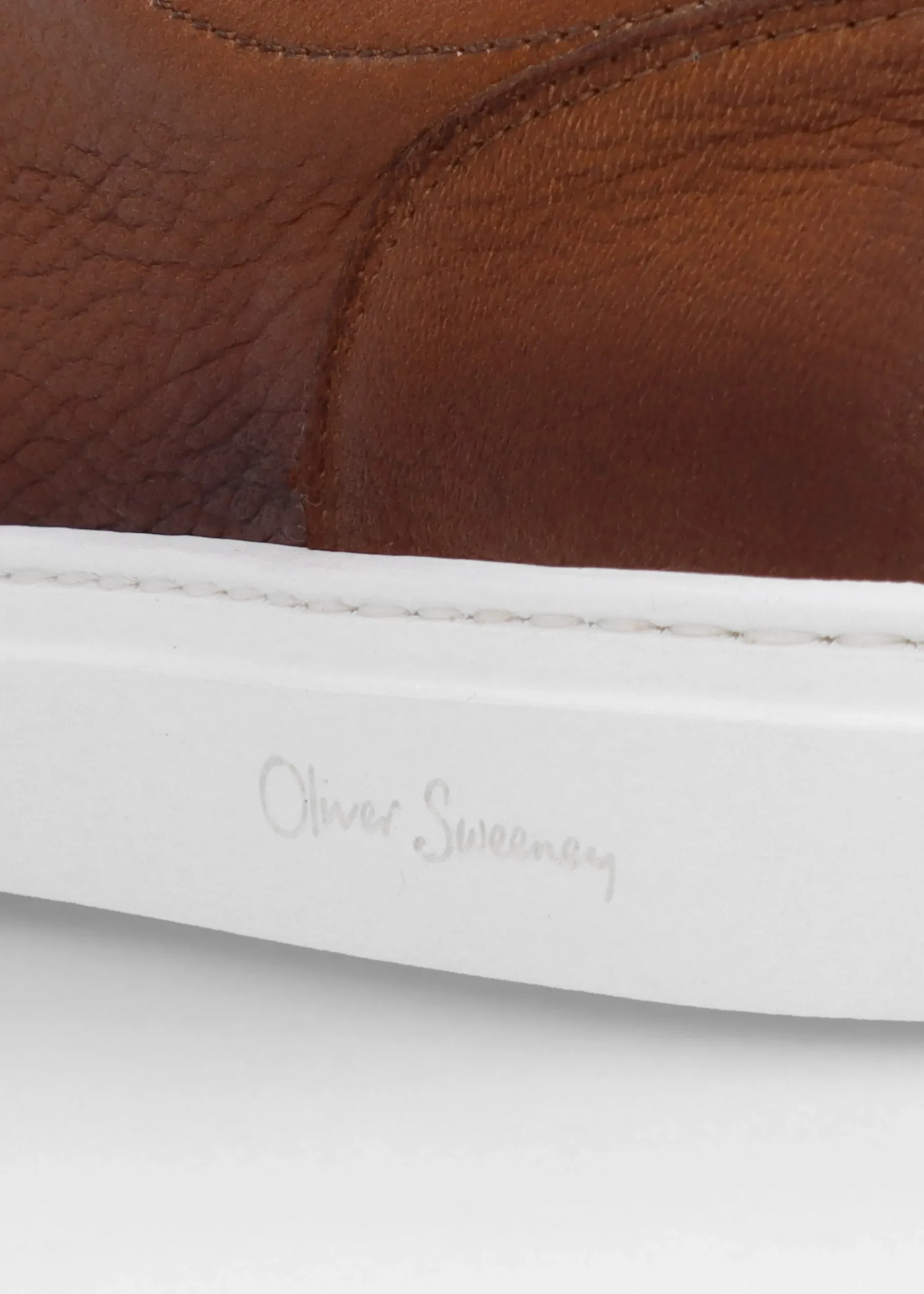 Hot OLIVER SWEENEY Rende Dark Tan Antiqued Leather Cupsole Trainers