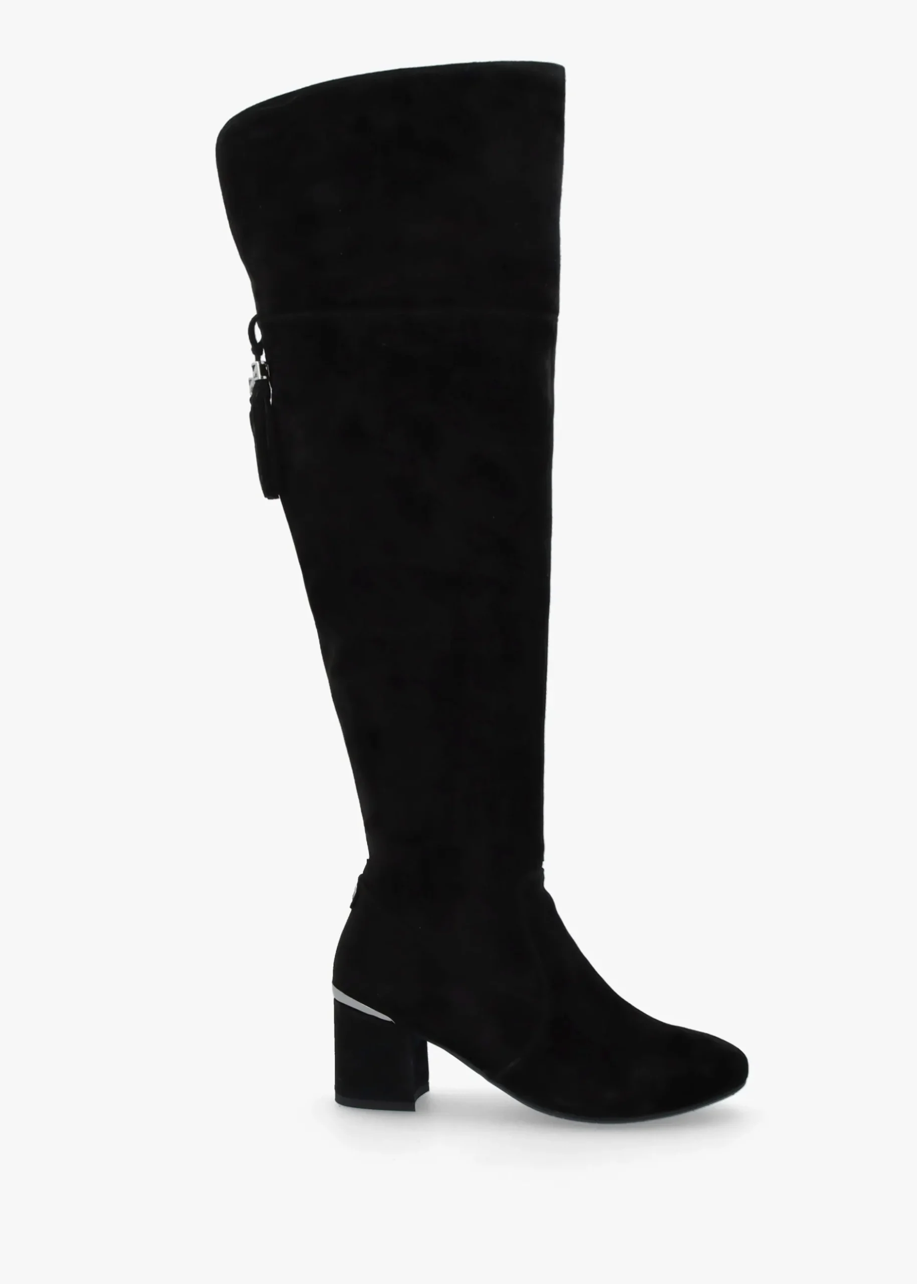 Discount MODA IN PELLE Retta Black Suede Block Heel Over The Knee Boots