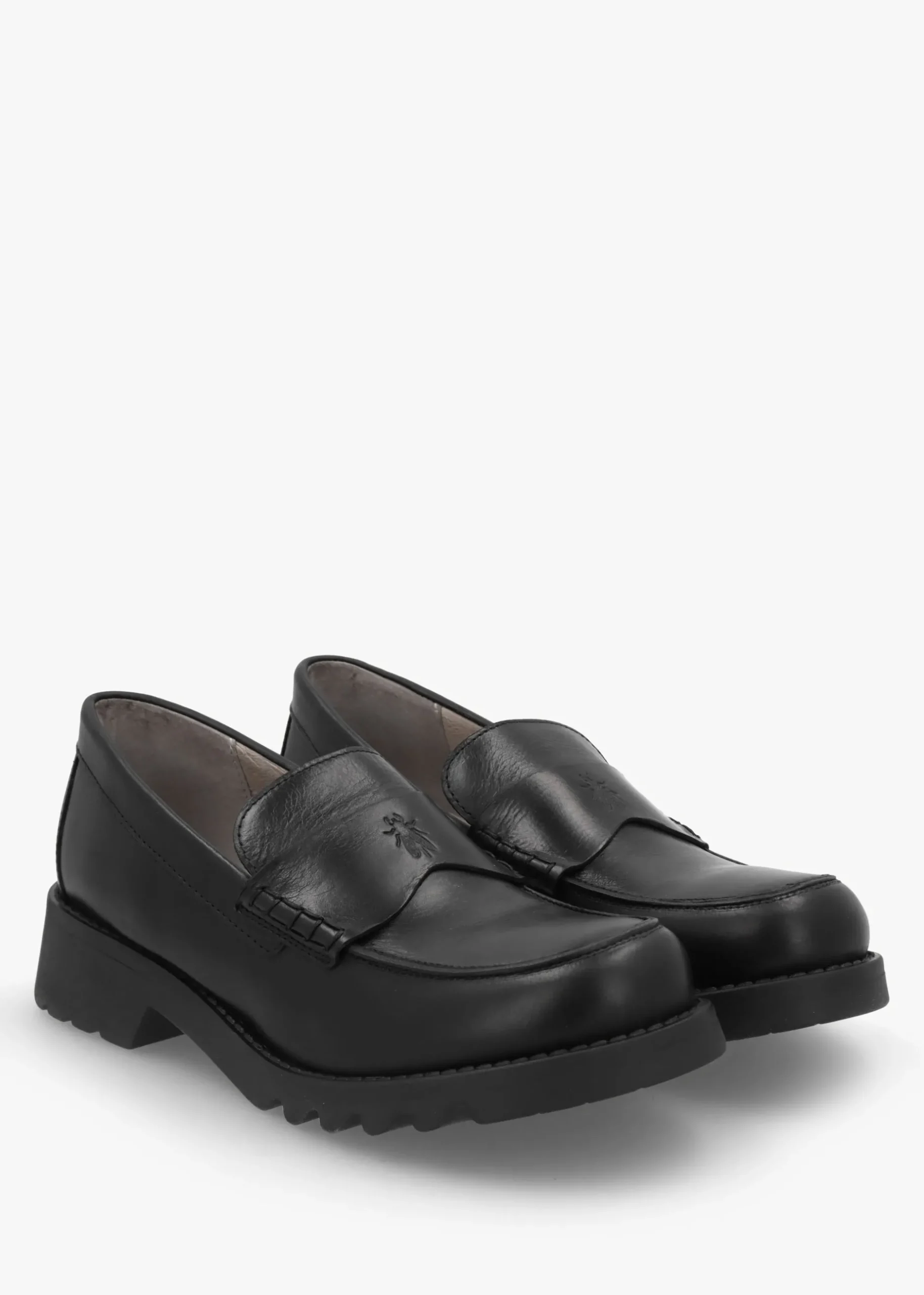 Outlet FLY LONDON Rixi Black Leather Chunky Loafers
