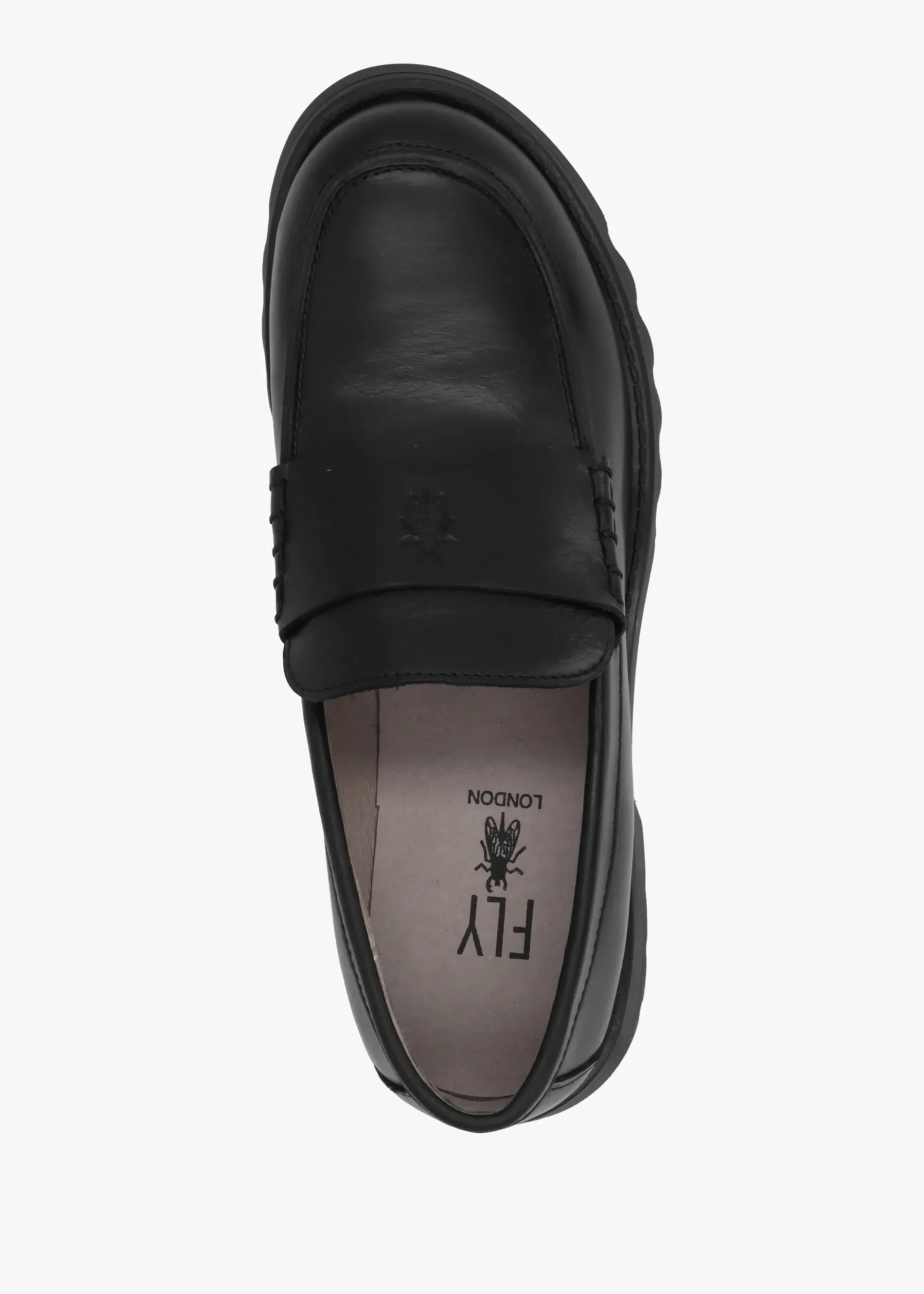 Outlet FLY LONDON Rixi Black Leather Chunky Loafers