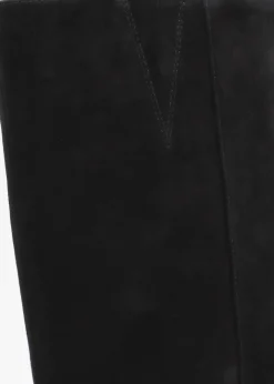 Online DANIEL Saffia Black Suede Slim Heel Knee Boots