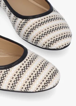 Best DANIEL Sally Beige Textile Woven Ballet Pumps