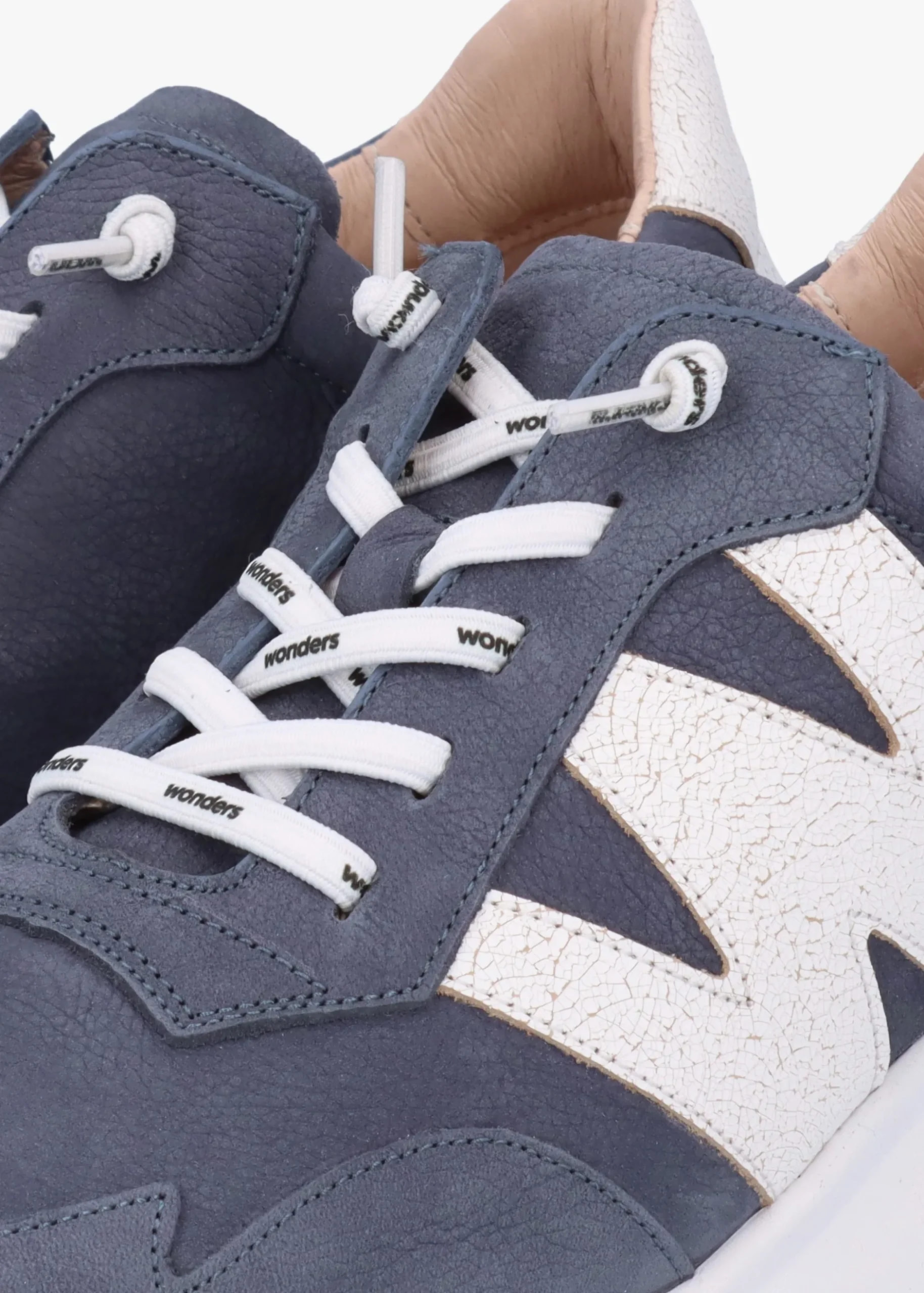 Outlet WONDERS Samira Blue Multi Nubuck Leather Trainers