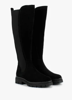Outlet DANIEL Sanatte Black Suede High Shaft Knee Boots