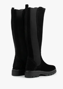 Outlet DANIEL Sanatte Black Suede High Shaft Knee Boots