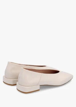 Hot DANIEL Saria Cream Leather Square Toe Ballet Pumps
