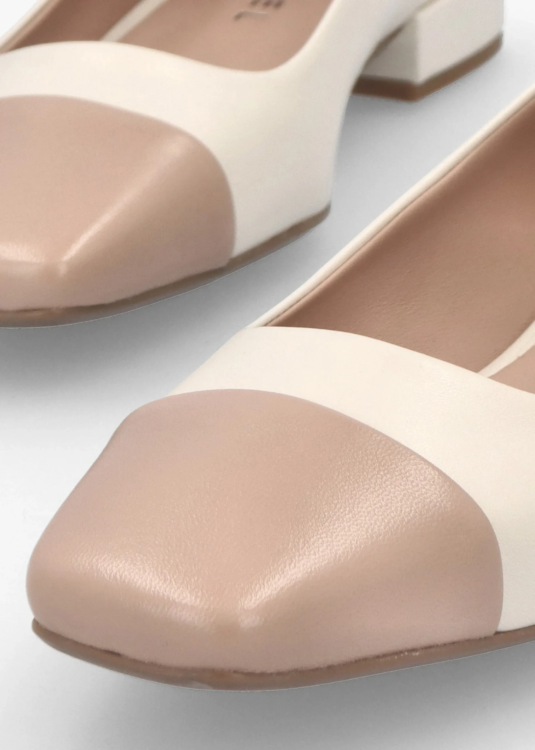 Hot DANIEL Saria Cream Leather Toe Cap Pumps