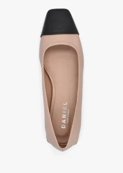 Sale DANIEL Saria Nude Leather Toe Cap Pumps