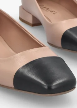 Sale DANIEL Saria Nude Leather Toe Cap Pumps