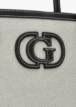 Sale GUESS Sebina Natural Black Tote Bag