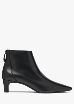 Hot DANIEL Sedda Black Leather Low Heel Ankle Boots