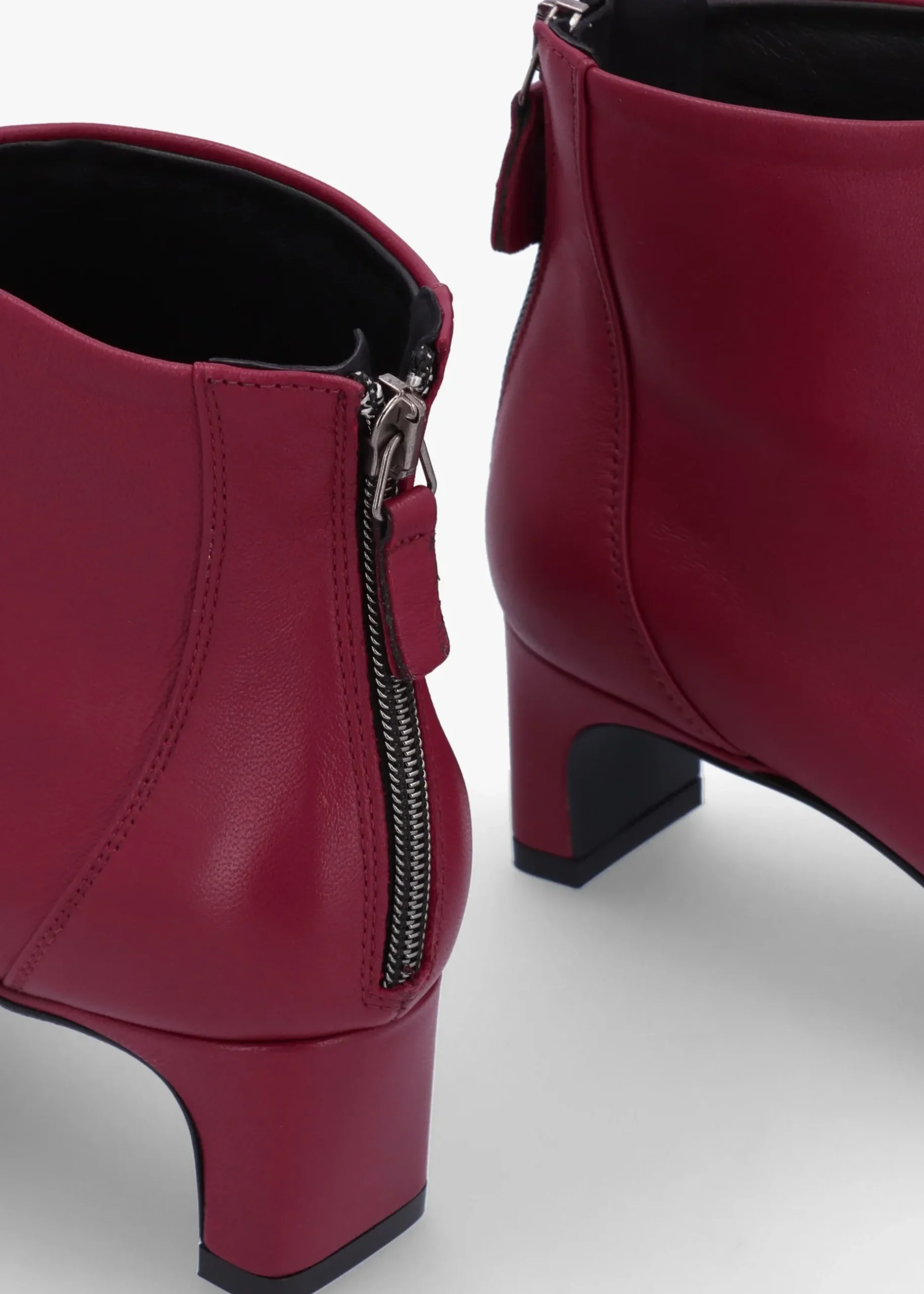 Hot DANIEL Sedda Burgundy Leather Low Heel Ankle Boots