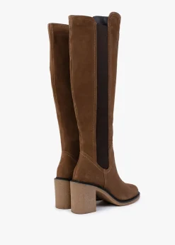 Fashion DANIEL Seety Tan Suede Knee Boots