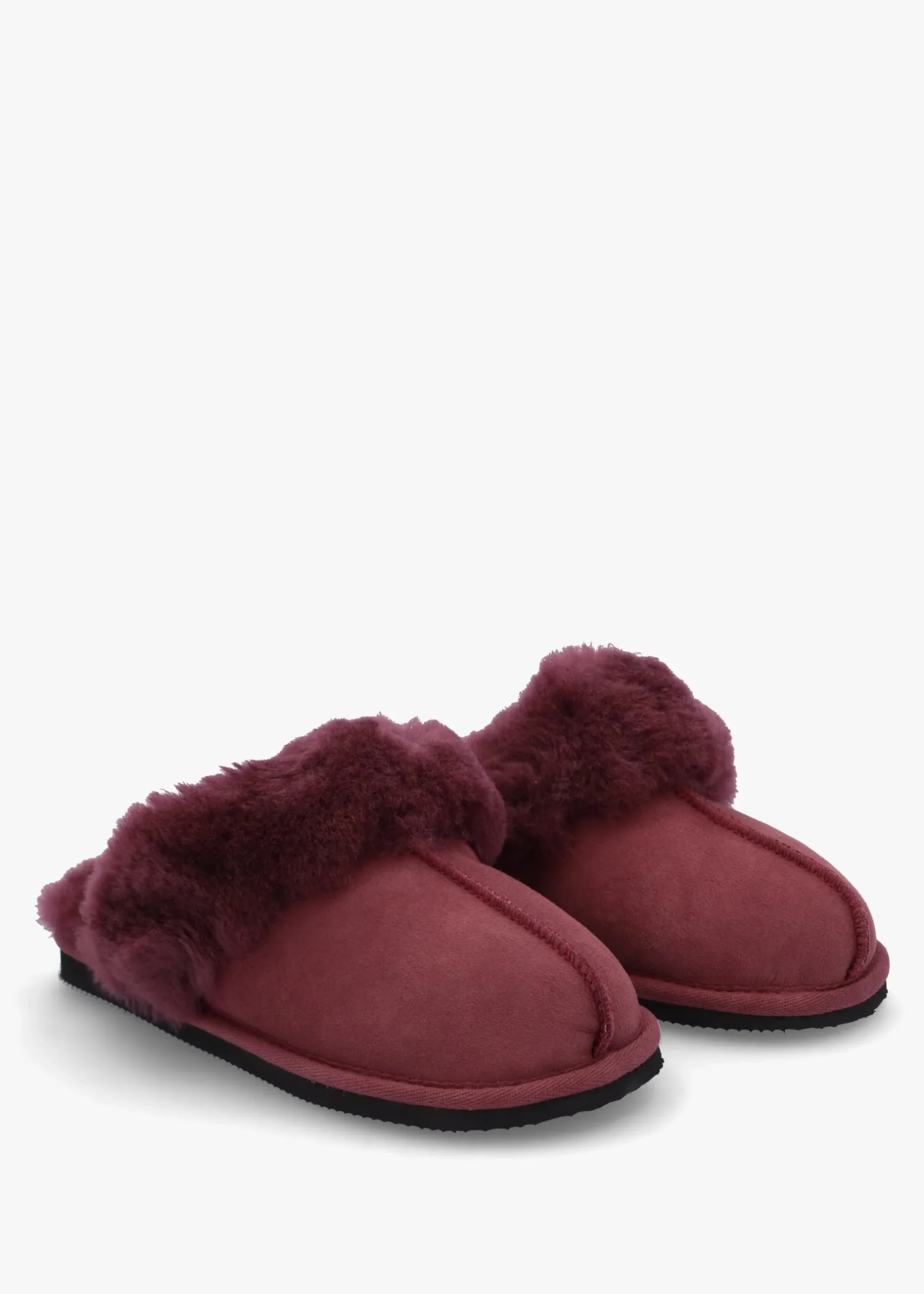 Sale DANIEL Shut Burgundy Sheepskin Twinface Slippers