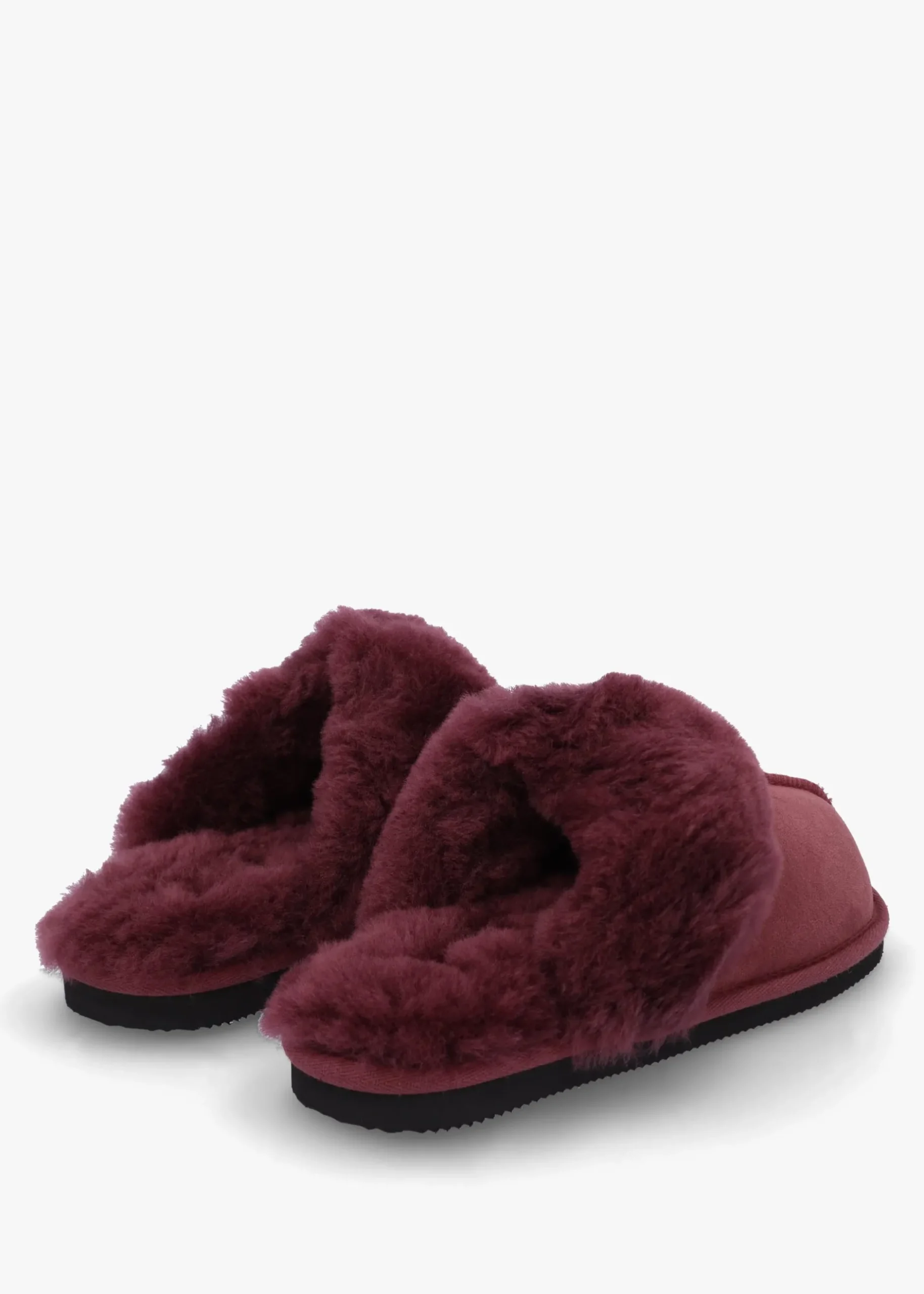 Sale DANIEL Shut Burgundy Sheepskin Twinface Slippers