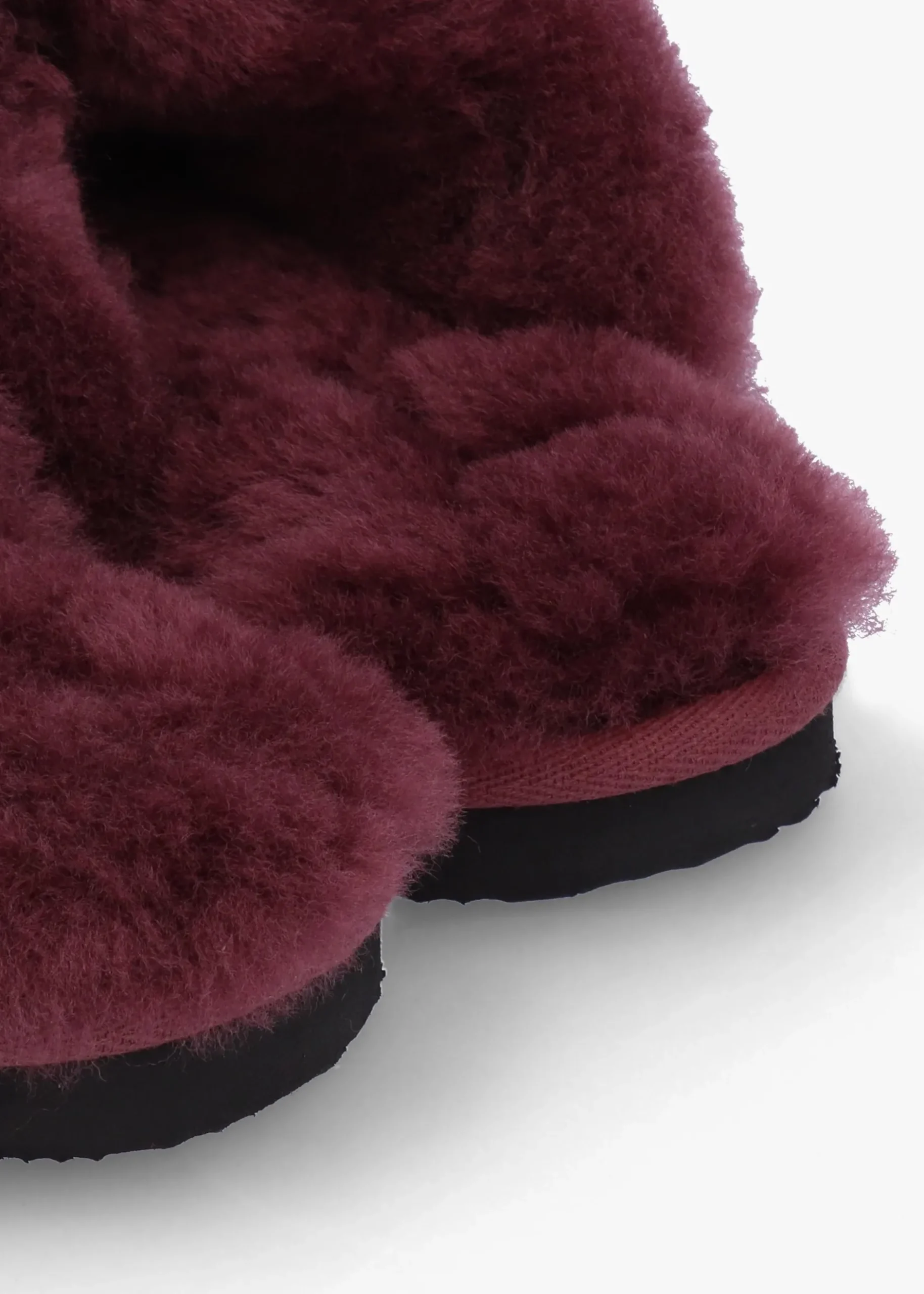 Sale DANIEL Shut Burgundy Sheepskin Twinface Slippers