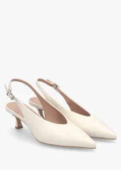 Outlet DANIEL Siamma Cream Leather Kitten Heel Sling Backs