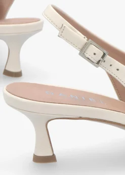 Outlet DANIEL Siamma Cream Leather Kitten Heel Sling Backs