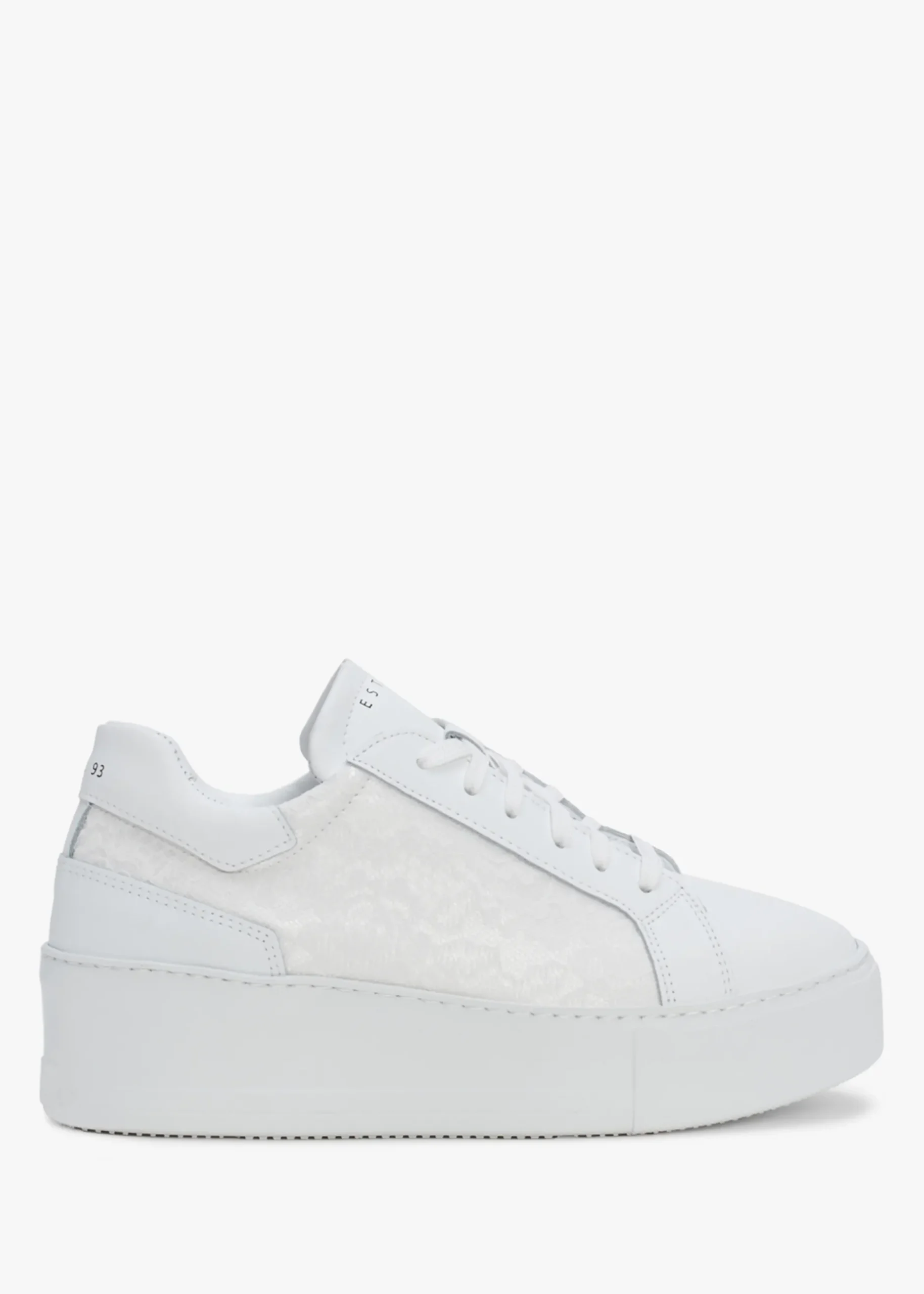 Outlet DANIEL Siblace White Leather Flatform Trainers