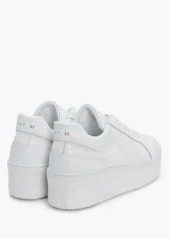 Outlet DANIEL Siblace White Leather Flatform Trainers