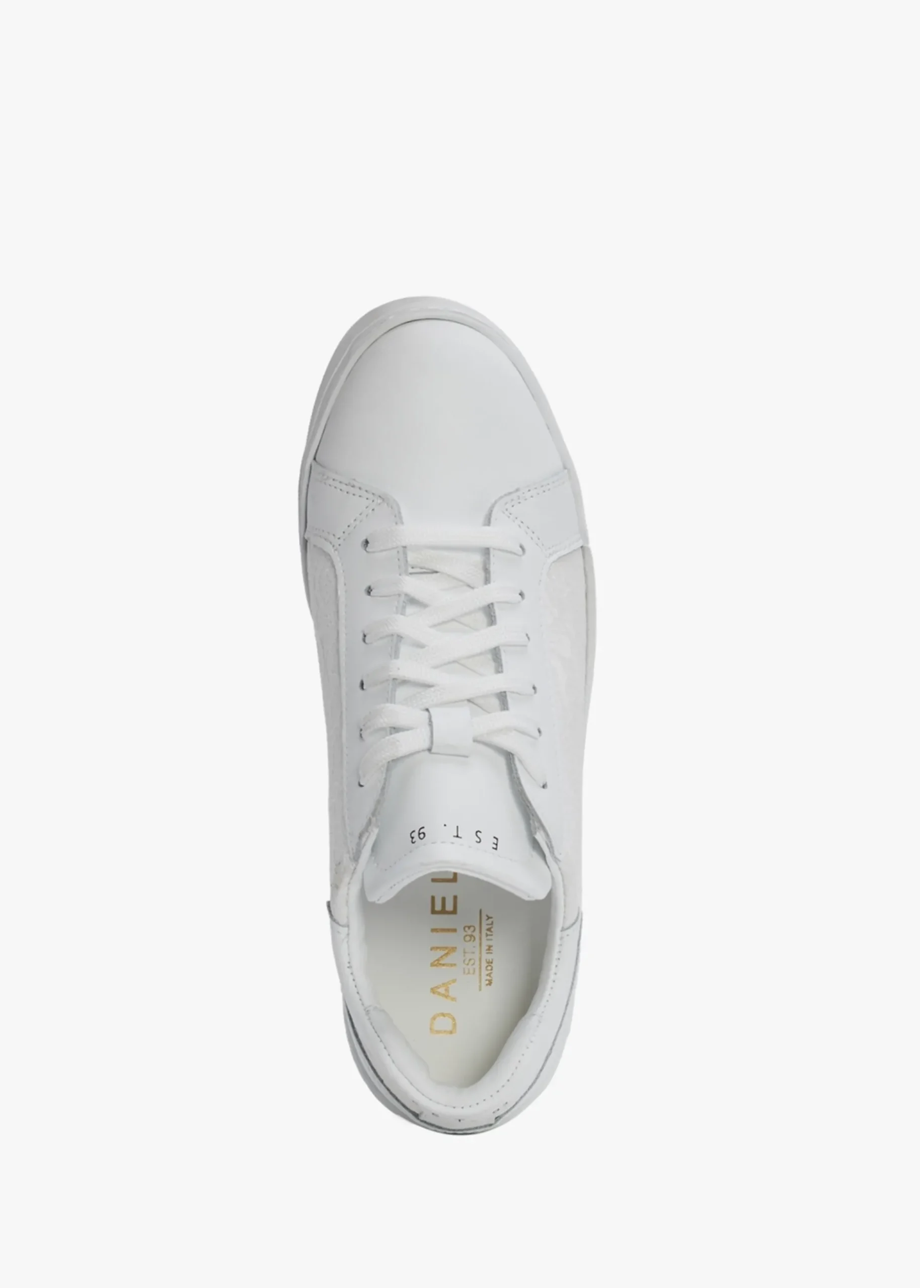 Outlet DANIEL Siblace White Leather Flatform Trainers