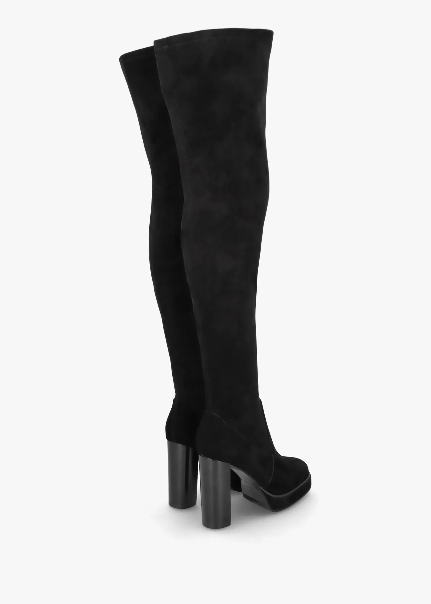 Online DANIEL Sippy Black Suede Over The Knee Platform Heeled Boots
