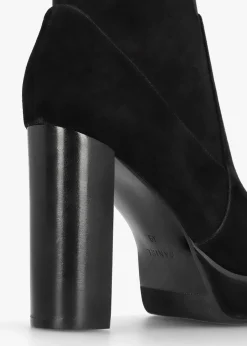 Online DANIEL Sippy Black Suede Over The Knee Platform Heeled Boots