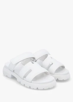 Fashion KENNEL & SCHMENGER Skill Bianco Leather Chunky Mules