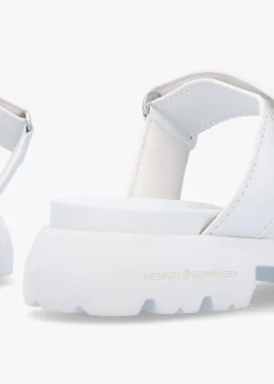 Fashion KENNEL & SCHMENGER Skill Bianco Leather Chunky Mules