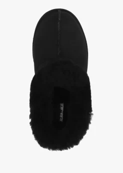 Discount DANIEL Somolly Black Suede Shearling Slippers