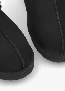 Discount DANIEL Somolly Black Suede Shearling Slippers