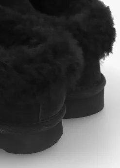 Discount DANIEL Somolly Black Suede Shearling Slippers