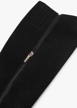 Online DANIEL Sylvia Black Suede Heeled Knee Boots