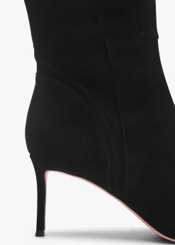 Online DANIEL Sylvia Black Suede Heeled Knee Boots