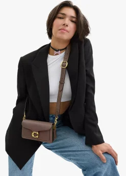 Outlet COACH Tabby 20 Dark Stone Leather Shoulder Bag