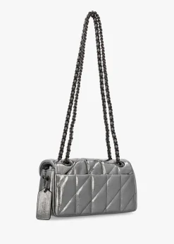 Best COACH Tabby 20 Quilted Anthracite Metallic Leather Shoulder Bag