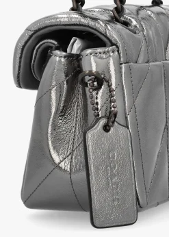 Best COACH Tabby 20 Quilted Anthracite Metallic Leather Shoulder Bag