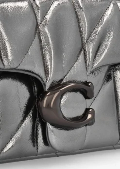 Best COACH Tabby 20 Quilted Anthracite Metallic Leather Shoulder Bag