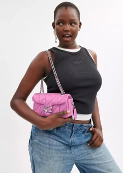Clearance COACH Tabby 20 Quilted Fuchsia Leather Shoulder Bag