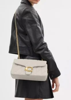 Online COACH Tabby Quilted 26 Chalk Leather Shoulder Bag