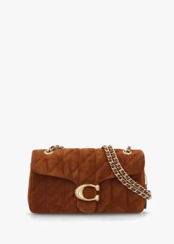 Hot COACH Tabby Quilted 26 Warm Brown Suede Shoulder Bag