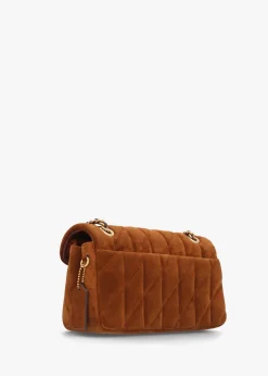 Hot COACH Tabby Quilted 26 Warm Brown Suede Shoulder Bag