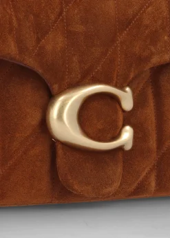 Hot COACH Tabby Quilted 26 Warm Brown Suede Shoulder Bag