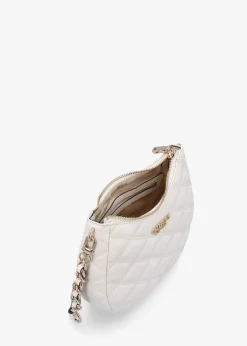Outlet GUESS Tamsin Quilted Off White Top Zip Shoulder Bag