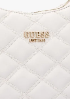 Outlet GUESS Tamsin Quilted Off White Top Zip Shoulder Bag