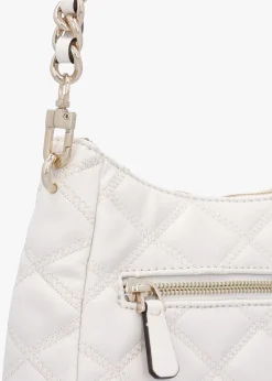 Outlet GUESS Tamsin Quilted Off White Top Zip Shoulder Bag