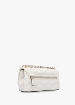 Discount GUESS Tamsin Quilted Off White Cross-Body Bag